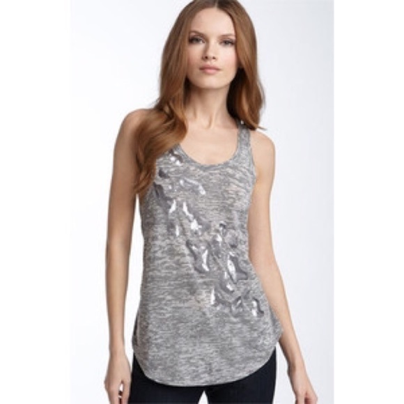 bcbgmaxazria Cheetah Sequin Burnout Tank Top (xxs) - Picture 1 of 5